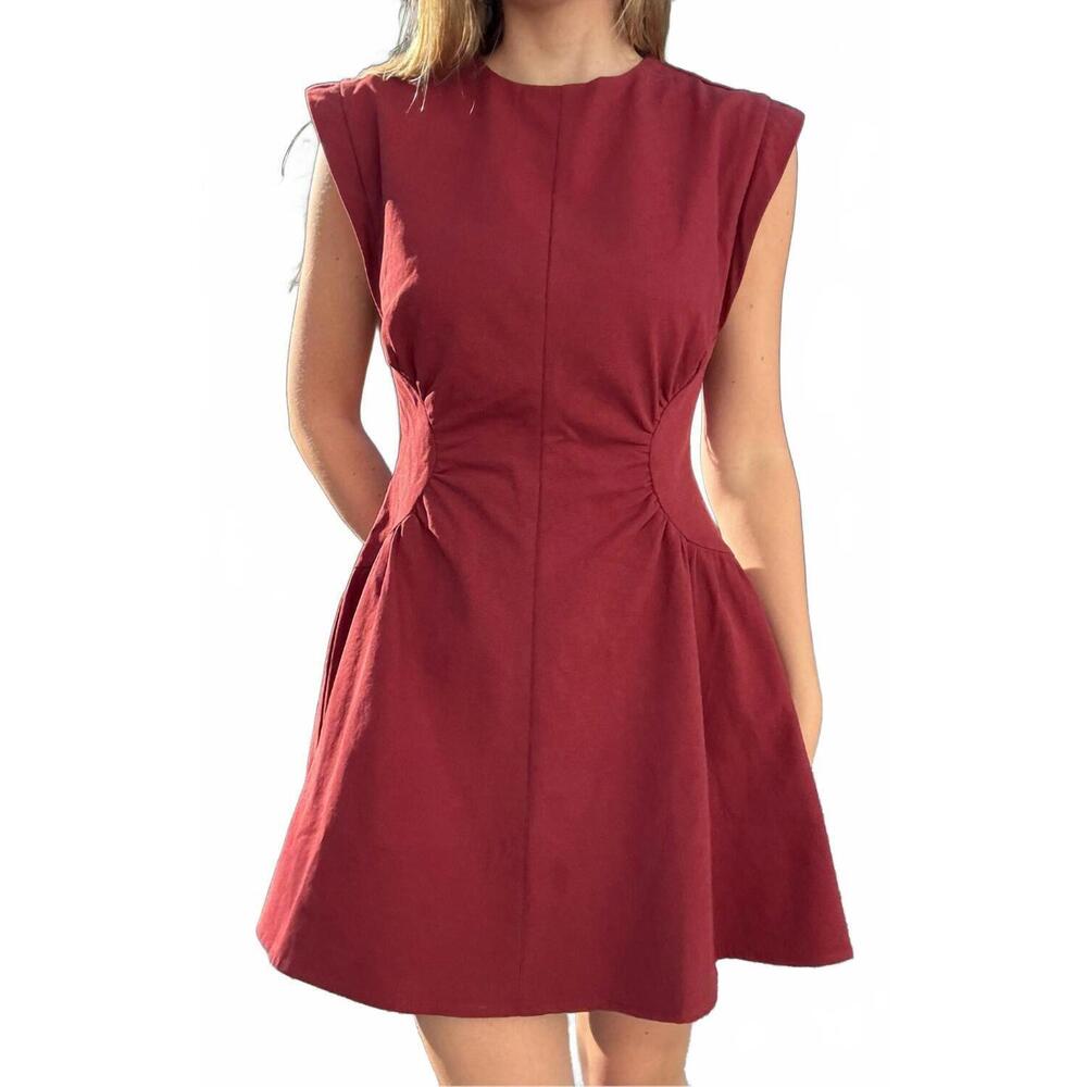 NEW MINT EXCLUSIVES stella a-line mini dress in burgundy